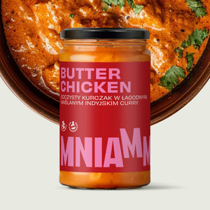 Gotowe danie Butter Chicken MNIAMM w słoiku – prosty, naturalny skład bez sztucznych dodatków