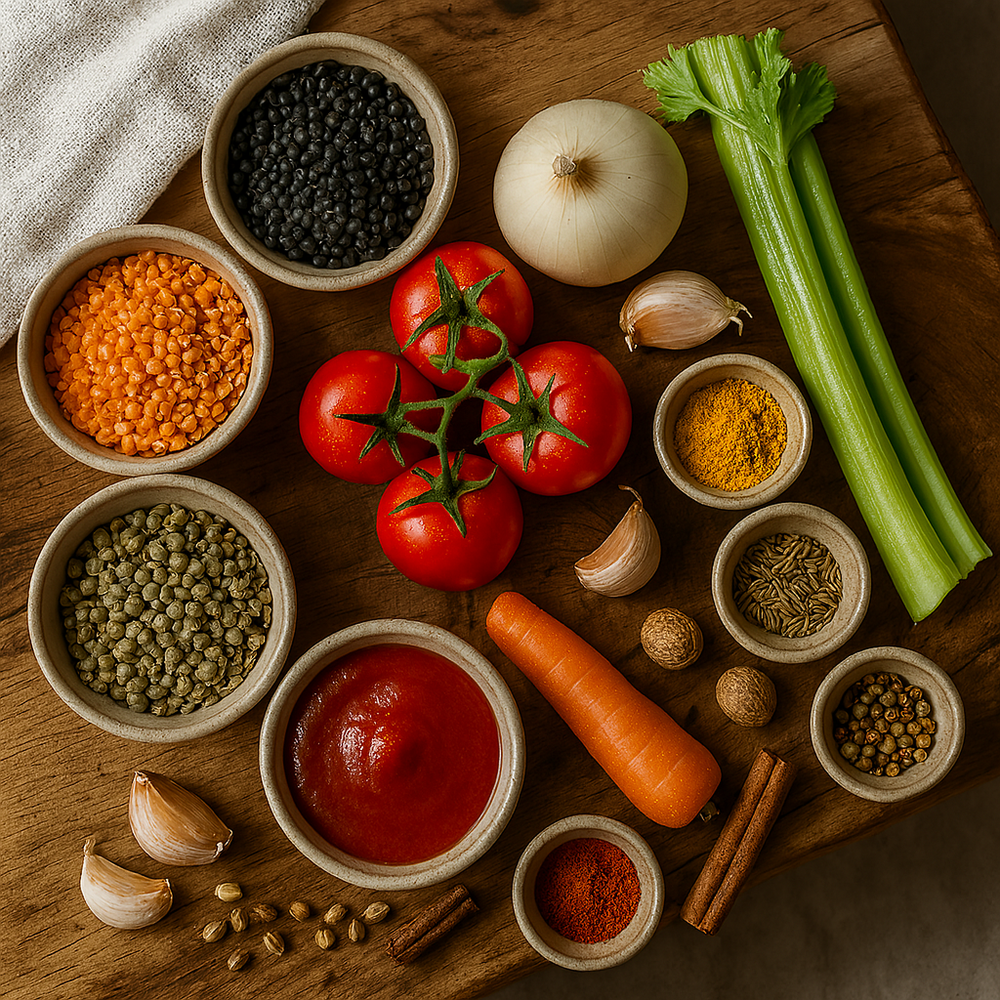 HARIRA  soczewica, warzywa korzenne, przyprawy