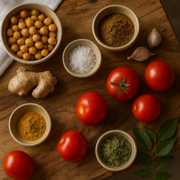 TIKKA MASALA  ciecierzyca, curry, pomidory